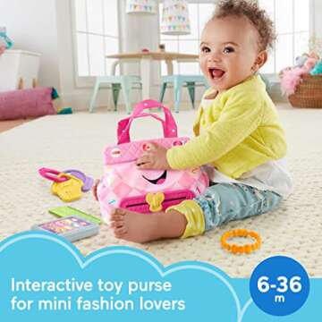 Fisher-Price Baby & Toddler Toy Laugh & Learn My Smart Purse with Lights & Smart Stages Learning Songs