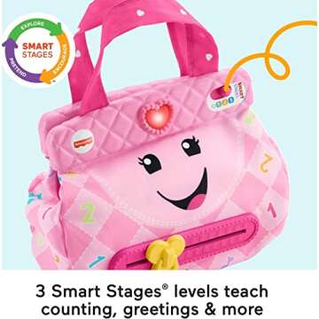 Fisher-Price Baby & Toddler Toy Laugh & Learn My Smart Purse with Lights & Smart Stages Learning Songs