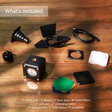 ULANZI LED Video Light Waterproof IP68 Camera Lighting Kit Mini Cube with 8 Color Gel Filters, Dimmable Portable Fill Photography Light 5500K CRI95+ for DSLR Camera Sony Canon Nikon Action Camera