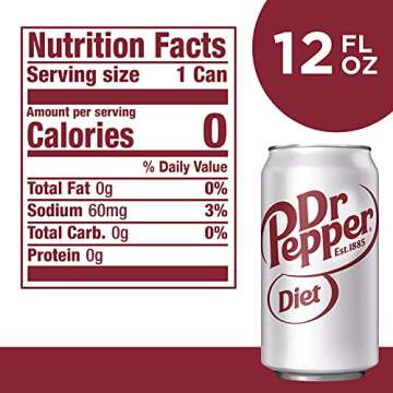 Diet Dr Pepper Soda, 12 fl oz cans (Pack of 12)