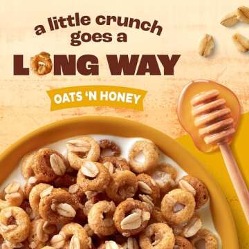 Cheerios Oat Crunch Oats & Honey Oat Breakfast Cereal, Family Size, 24 oz