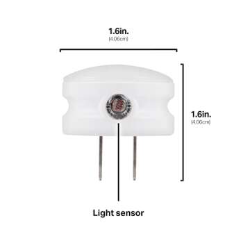 Lights By Night Mini LED Night Light, Plug-In, Dusk To Dawn Sensor, Warm White, Compact, Ambient Lighting, LED Lights for Bedroom, Bathroom, Nursery, Hallway, Kitchen, 45084, 4 Pack