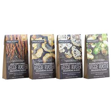 Urban Accents VERY VEGGIE, Ultimate Vegetable Spice and Roast Vegetable Seasoning Gift Set (Set of 6) - Culinary Seasoning Set for Vegetables- Perfect Gift for Weddings, Housewarmings or Any Occasion