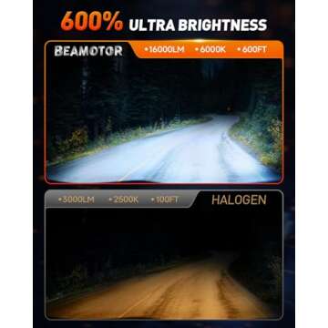 BEAMOTOR H11 LED Bulbs - Bright, Easy Install, 6000K