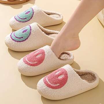 Cute Plush Print Slippers for Kids - Anti-Slip Comfort