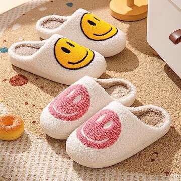 Cute Plush Print Slippers for Kids - Anti-Slip Comfort