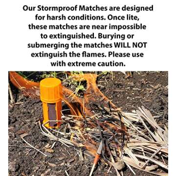 Stormproof Waterproof Matches, Weatherproof Submersible Match for Camping Hiking, a Must for Survival Kit- Windproof Match with Watertight Case -Emergency Fire Starter