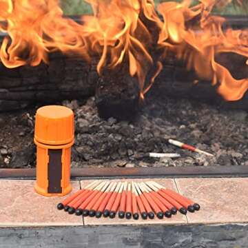 Stormproof Waterproof Matches, Weatherproof Submersible Match for Camping Hiking, a Must for Survival Kit- Windproof Match with Watertight Case -Emergency Fire Starter