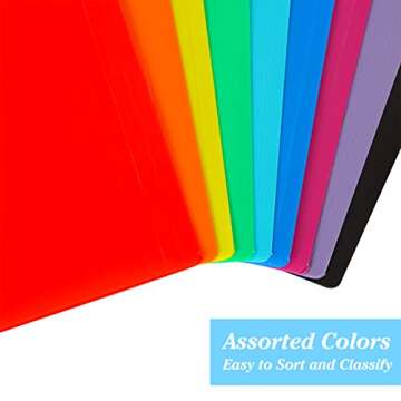 EOOUT 18 Pack Plastic File Folders Poly Filing Folders Colored Folders, 9 Assorted Colors Letter Size File Folders Heavy Duty 1/3 Cut Tab for Office School Home Organization