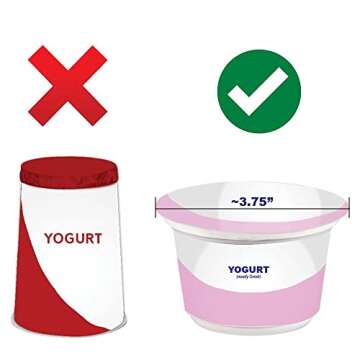 Storage Theory Space Saving Yogurt Organizer for Fridge - Peel & Stick Fridge Storage Organizer for Up to 4 Wide-Mouth Vegan and Greek Yogurt Cups New Adhesive Strips - 2 Pack, White