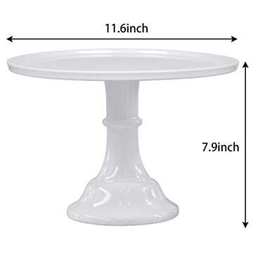 KLASKWARE Round Cake Stand White 11" Melamine Cake Display Stand Dessert Cupcake Display Tray for holiday,Graduation,Wedding,Birthday,Party,Baby Shower,Anniversary,Ceremony,Christmas