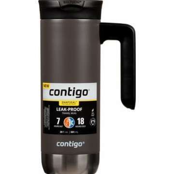 Contigo Superior 2.0 Stainless Steel Travel Mug with Handle with SNAPSEAL Lid, 20oz., Sake