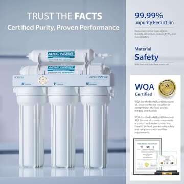 APEC Water Systems ROES-50 Essence Series Top Tier 5-Stage WQA Certified Ultra Safe Reverse Osmosis Drinking Water Filter System