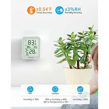 Govee Indoor Hygrometer Thermometer 2 Pack, Humidity Temperature Gauge with Large LCD Display, Notification Alert with Max Min Records, 2 Years Data Storage Export for Room Greenhouse, Grey