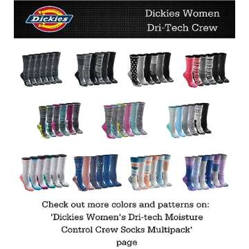 Dickies Women's Crew Socks - Dritech Moisture Wicking