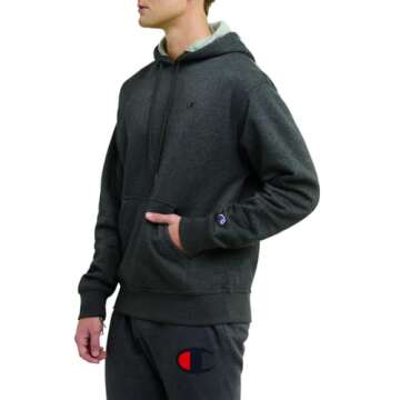 Champion Men's Striped Fleece Hoodie - Comfort & Style