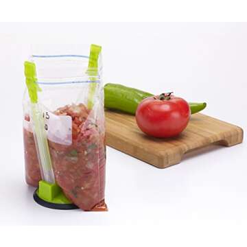 Original Jokari Adjustable Baggy Rack Stand 1 Pack. Prop Plastic Ziploc Freezer Storage Bags Open Hands-Free To Pour Leftovers, Snacks and Meal Prep Ingredients With No Food Spills or Kitchen Mess.