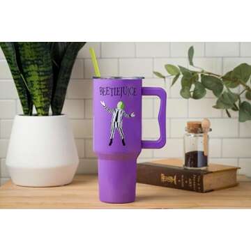 Beetlejuice Stainless Steel Tumbler with Handle