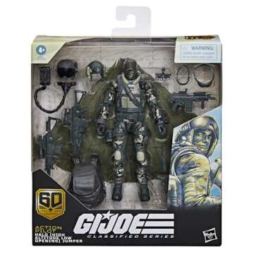 G.I. Joe Classified Series 60th Anniversary Action Pilot - Halo (High Altitude Low Opening) Jumper, 6 Inch Action Figure with Parachute & 18 Accessories