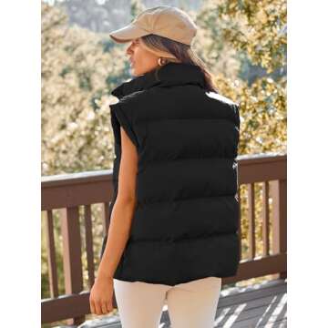 AUTOMET Womens Puffer Vests Fall Fashion Jackets Puffy Outfits 2025 Trendy Sleeveless Coats Outerwear Winter Clothes Black S