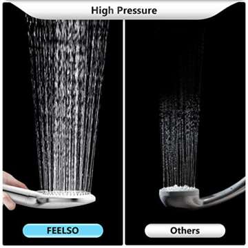 FEELSO Filtered Shower Head with Handheld, High Pressure 3 Spray Mode Showerhead with 60" Hose, Bracket and 15 Stage Water Softener Filters for Hard Water Remove Chlorine and Harmful Substance