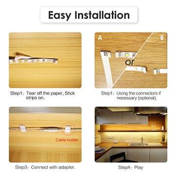 WOBANE Under Cabinet LED Lighting Kit - Easy Install