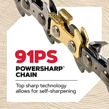 Oregon CS1500 18-inch 15 Amp Self-Sharpening Corded Electric Chainsaw, with Integrated Self-Sharpening System (PowerSharp), 2-Year Warranty, 120V, Grey, Black