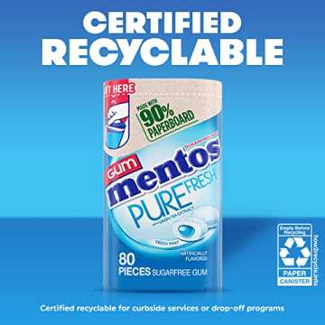 Mentos Fresh Mint Sugar-Free Gum - 80 Pieces