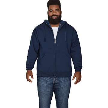 Fruit of the Loom Men's Eversoft Fleece Sweatshirts & Hoodies, Full Zip-Navy, Large