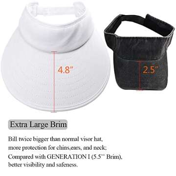 Sun Visor Hats Women Large Brim Summer UV Protection Beach Cap