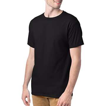 Hanes Men's Athletic T-Shirt 4-Pack in Black - Small