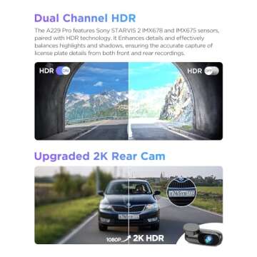 VIOFO A229 Pro 4K HDR Dash Cam, Dual STARVIS 2 IMX678 IMX675, 4K+2K Front and Rear Car Camera, 2 Channel with HDR, Voice Control, 5GHz WiFi GPS, Night Vision 2.0, 24H Parking Mode, Support 512GB Max