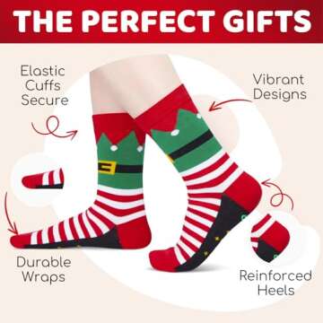 HAPPYPOP Christmas Stocking Socks for Women Gifts