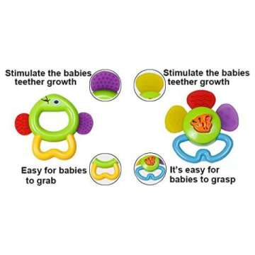 8pcs Educational Baby Teether Toys for Newborns