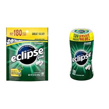 ECLIPSE Spearmint Sugarfree Chewing Gum, 180 piece bag Eclipse, Sugar Free Gum Spearmint, 120 ct