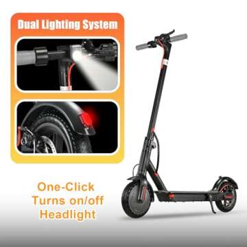 Electric Scooter Adults, Foldable 8.5" Tires E Scooter for Adults, 19 Mph, 350W Motor Fast Cooter, Kick Scooters Max 21 Miles Long Range for Commuting, Heavy Duty E-Scooter with Dual Braking System