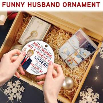 Christmas Funny Gifts for Husband - Husband Ornaments, Husband Christmas Ornament, Christmas Ornament for Husband - Funny Husband Ornaments 2024, Husband Gift from Wife - Ceramic Ornament