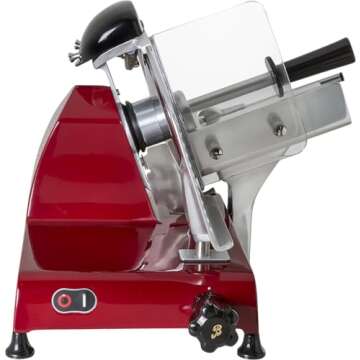 Berkel Red Line 250 Electric Food Slicer - Red | 10" Blade | Perfect Cuts & Reduced Waste | Built-In Sharpener | Premium Kitchen Appliance | Italian Heritage Since 1898