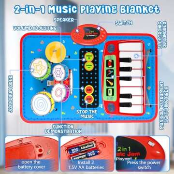 2-in-1 Musical Mat Toys: Birthday Gift for Ages 1-5