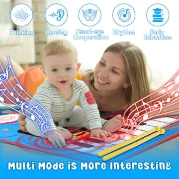 2-in-1 Musical Mat Toys: Birthday Gift for Ages 1-5