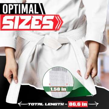 Taekwondo Uniform White Belt for Women - Judo Belt Women Jiu Jitsu Gi Karate Belt Martial Arts Training Equipment White Belts for Men - 220cm Aikido Gi Bjj White Belts Womens Jiu Jitsu Gi Tkd Belt