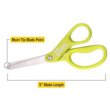 Stanley 5” Kids Scissors, Blunt Tip, Safety, Comfortable, For Left and Right Handed Use, For Office School Student Crafts, Assorted Colors, 2 Pack