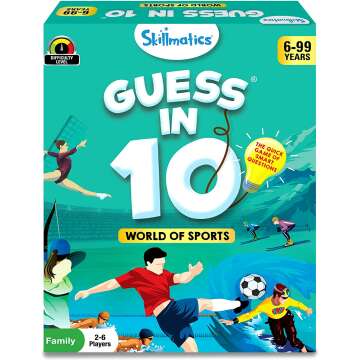 Skillmatics Card Game : Guess in 10 World of Sports | Gifts for 6 Year Olds and Up | Quick Game of Smart Questions | Super Fun for Travel & Family Game Night
