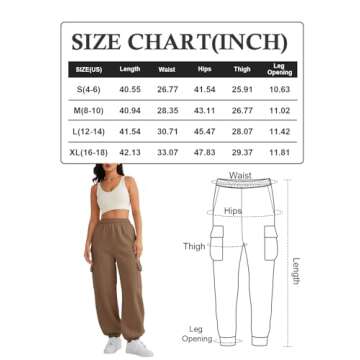 AUTOMET Womens Cargo Sweatpants Cinch Bottom Lounge Baggy Cotton Pants Joggers High Waist Fall Athletic Pant with Pockets Apricot S