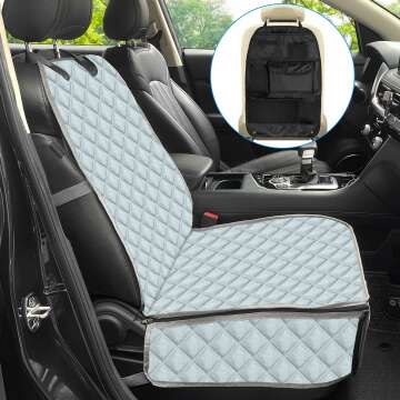 Dog Seat Cover for Front Seat, Durable Waterproof Seat Protector, Scratch and Nonslip Dog Car Seat Cover for Front & Back Seat for Dogs Kids, Universal Size (1 Pack, Grey)