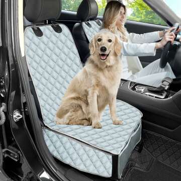 Dog Seat Cover for Front Seat, Durable Waterproof Seat Protector, Scratch and Nonslip Dog Car Seat Cover for Front & Back Seat for Dogs Kids, Universal Size (1 Pack, Grey)