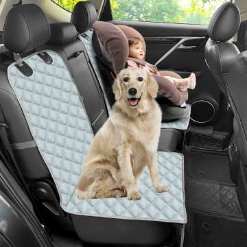 Dog Seat Cover for Front Seat, Durable Waterproof Seat Protector, Scratch and Nonslip Dog Car Seat Cover for Front & Back Seat for Dogs Kids, Universal Size (1 Pack, Grey)