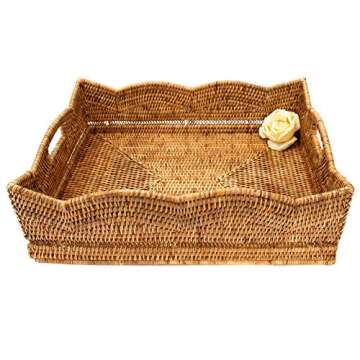 Artifacts Rattan Basket, One Size, Honey Brown