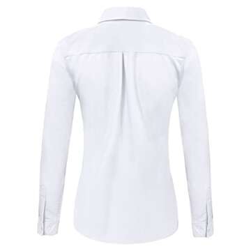 Ruisin Womens Soft Wrinkle Free Button Down Shirts for Women Long Sleeve Formal Work Dress Blouses Tops White Size XXS