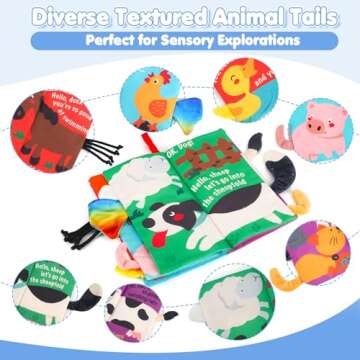 beiens Touch and Feel Crinkle Cloth Books for Babies